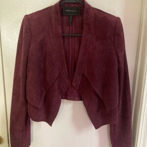 BCBG Cranberry Suede Leather Blazer